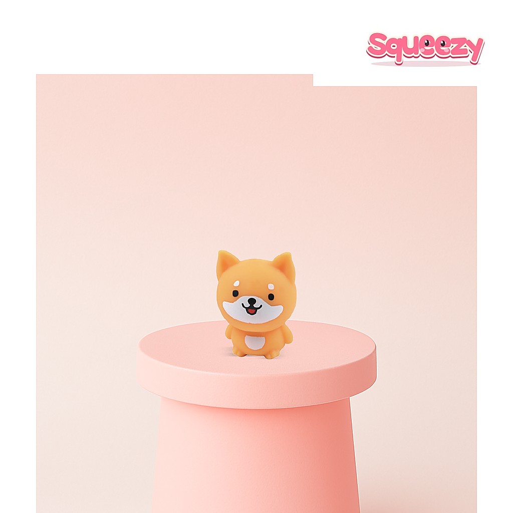 EVA Shiba Inu Soft being squeezed