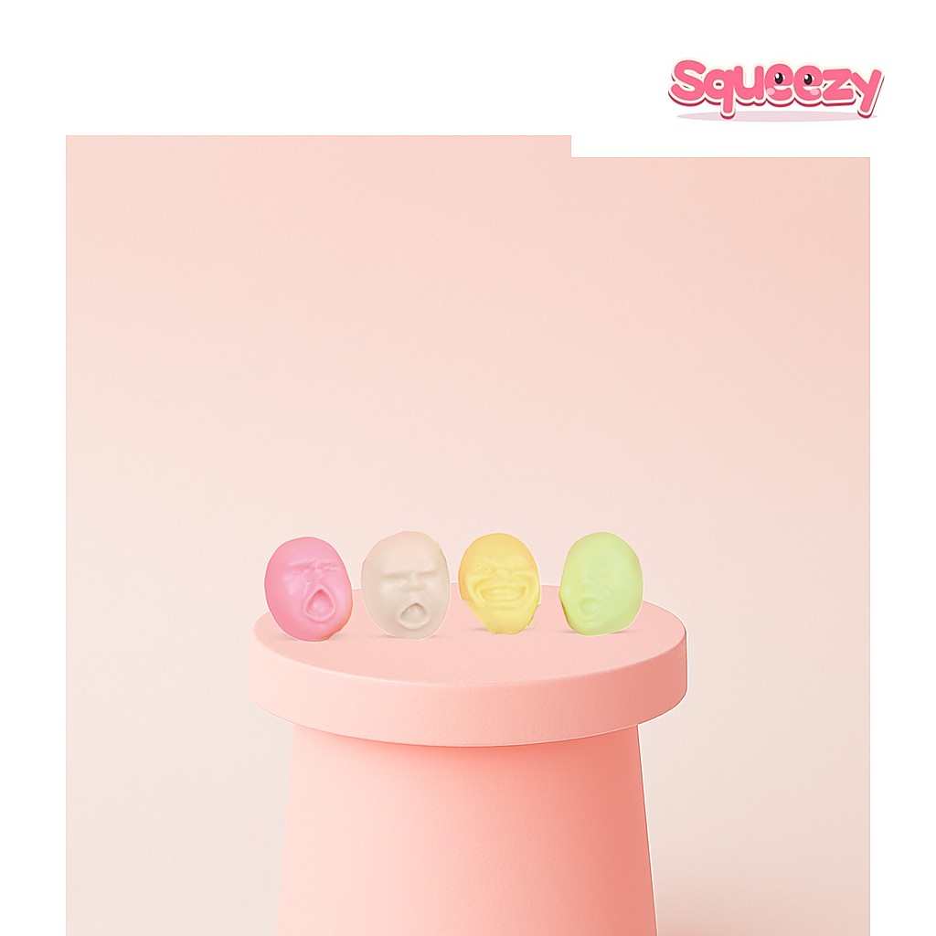 Face Emoji Squishies Soft EVA being squeezed