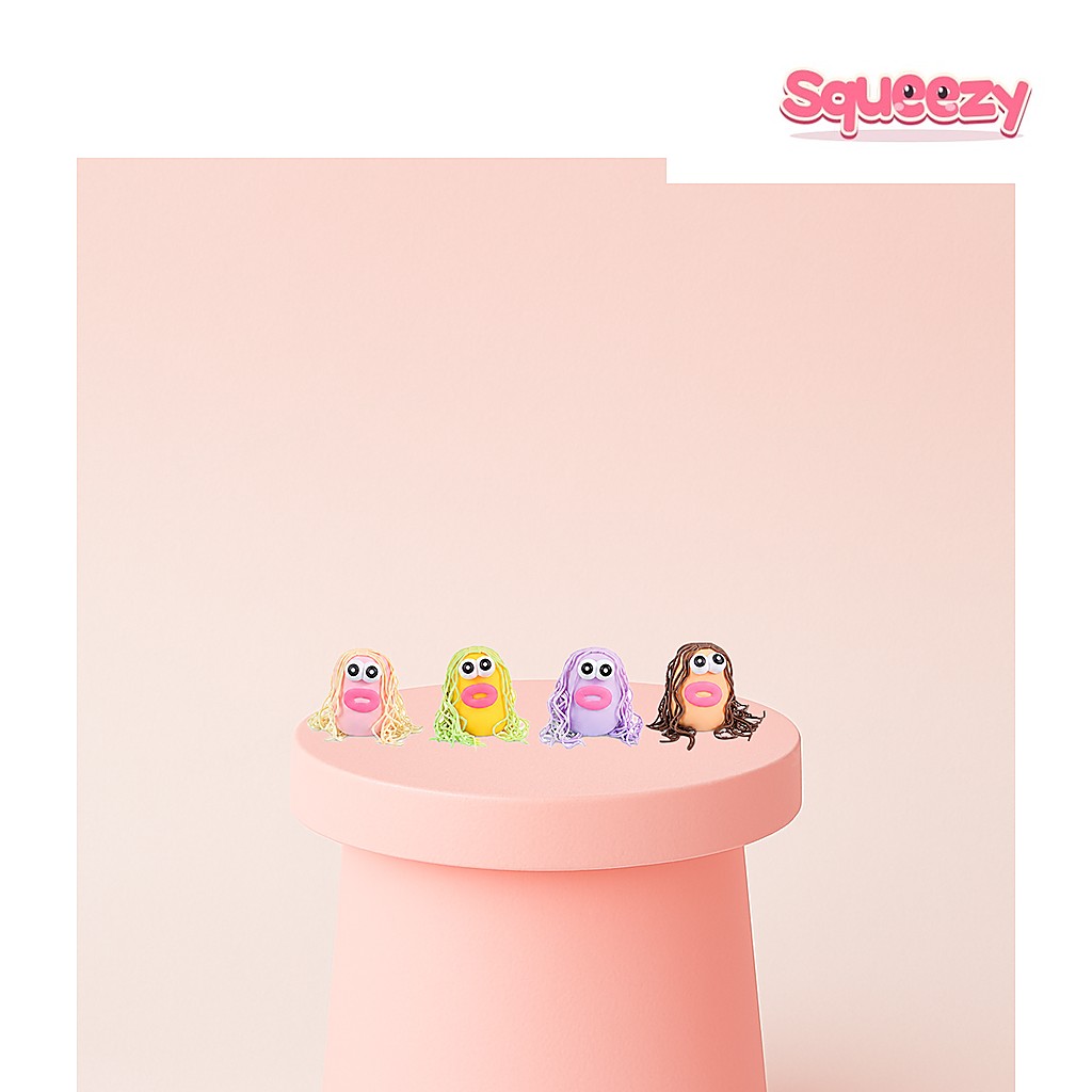 Funny Character Squishies being squeezed