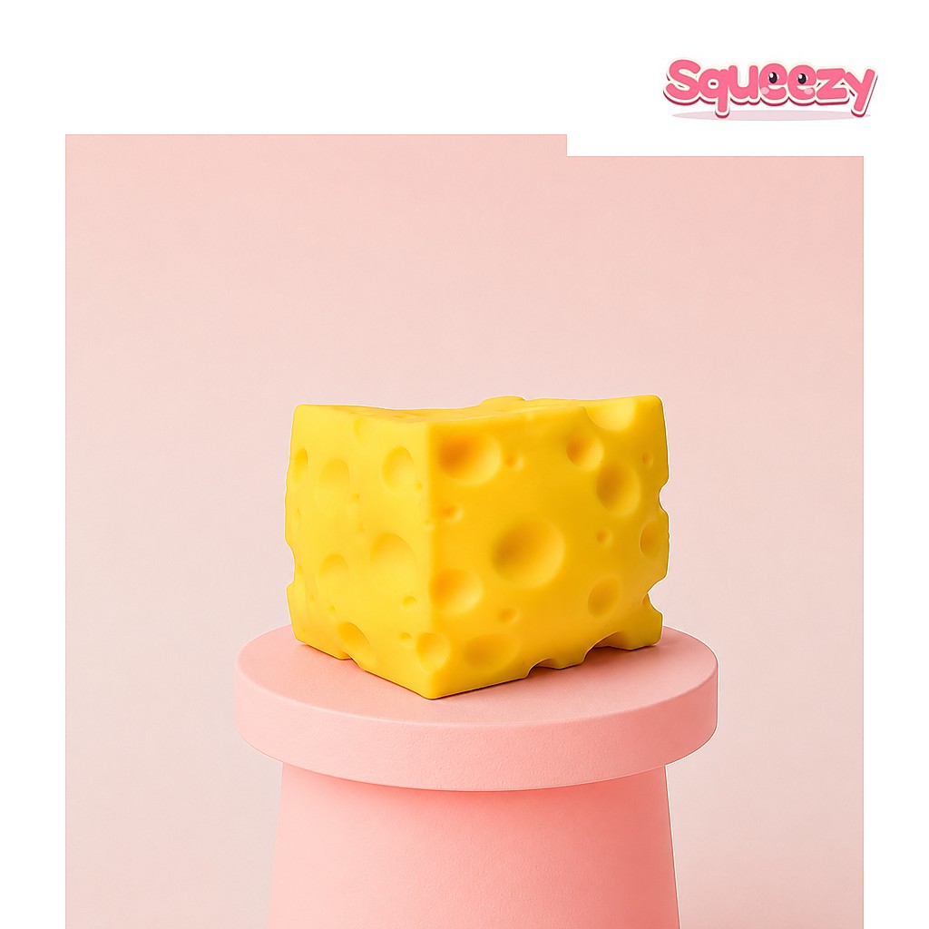 Giant Cheese Squishy Jumbo Cheese being squeezed