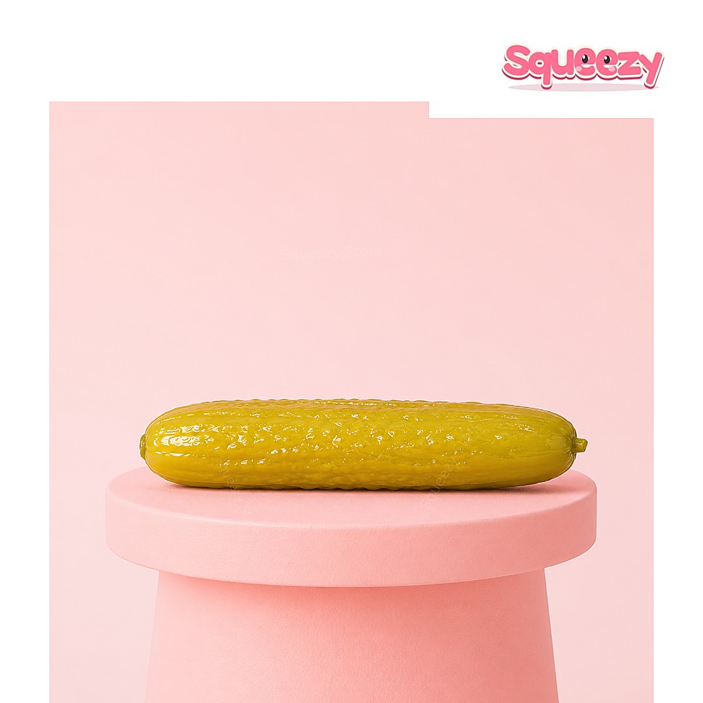 Giant Pickle Jumbo Pickle being squeezed