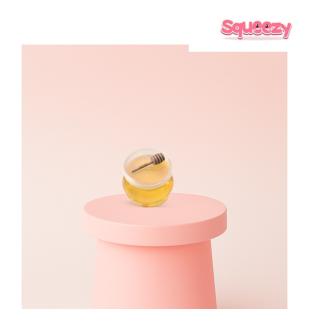 Honey Slime Honey Pot Scented Slime being squeezed