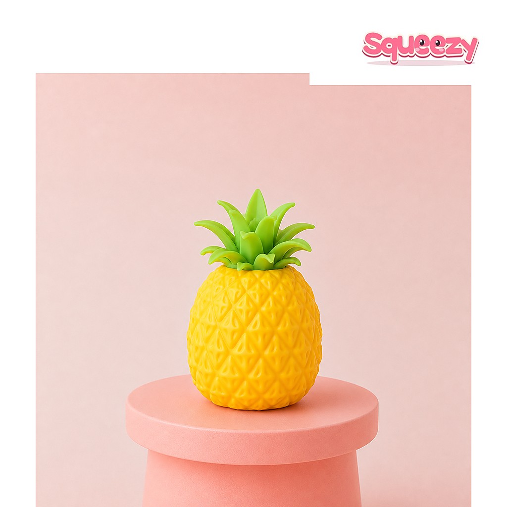 Huge Pineapple Jumbo Squishy Stress Relief Toy Giant Soft Slow Rising being squeezed