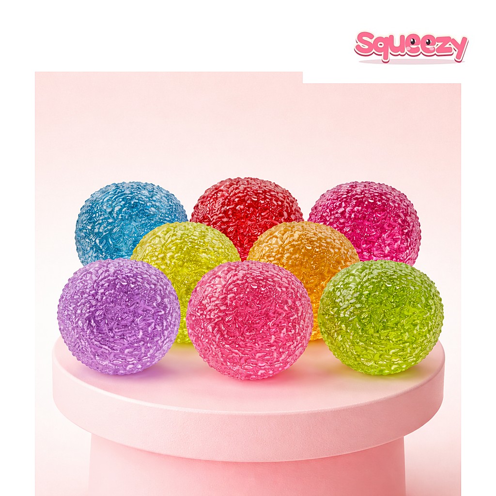 Ice Ball Maltose Jelly Squishy Ball being squeezed