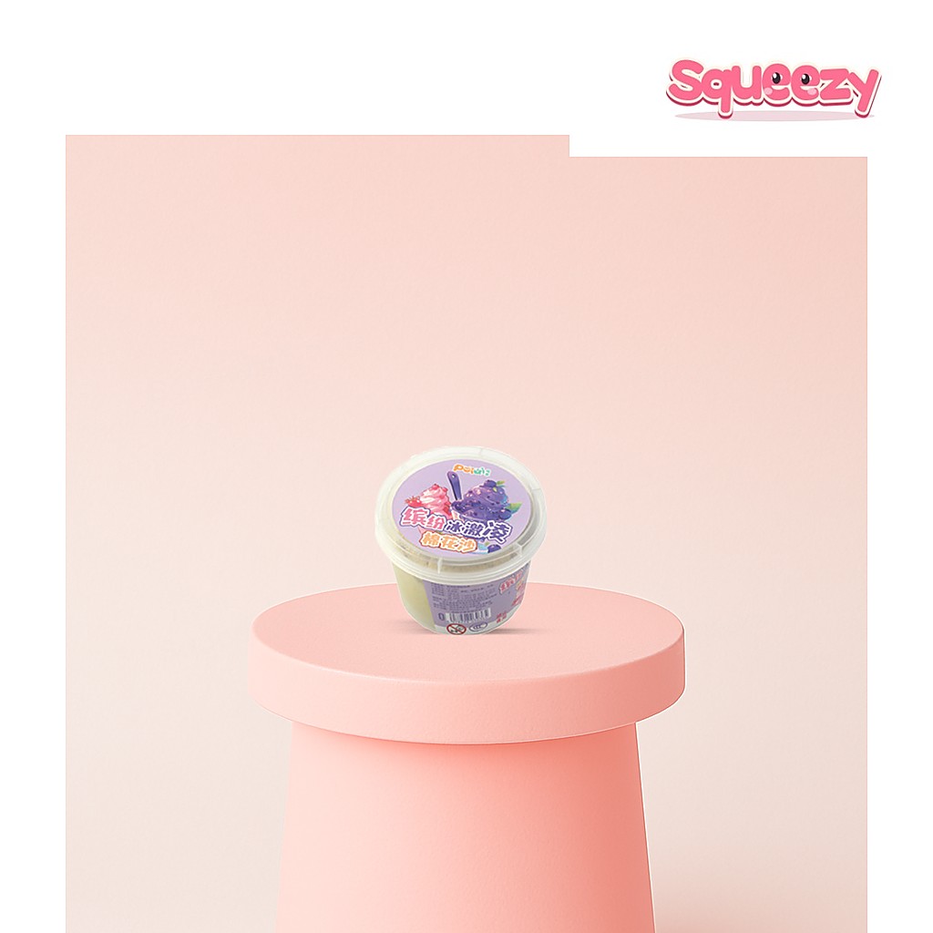 Ice Cream Slime Grape Ice Cream Scented Slime being squeezed