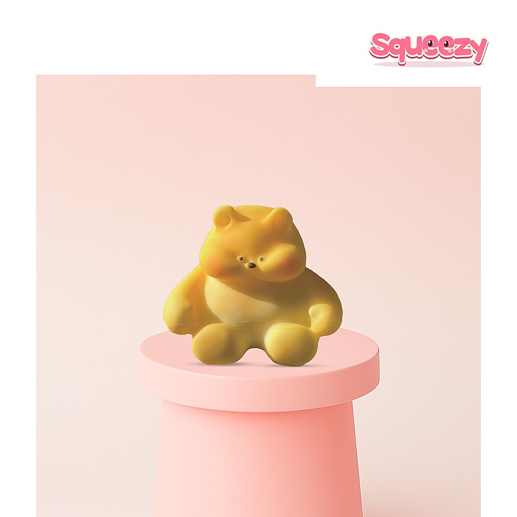 Jumbo Chilling Bear being squeezed