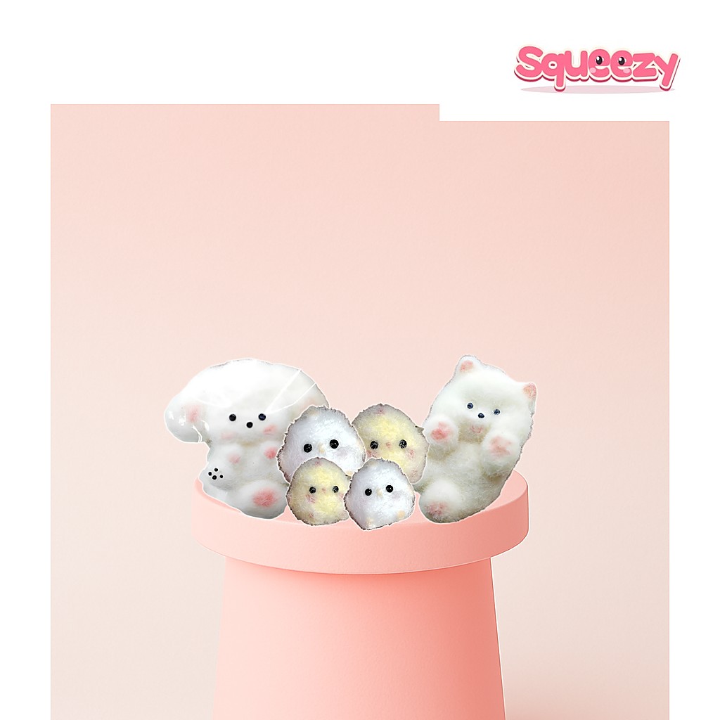 Mini Chicken Squishy being squeezed