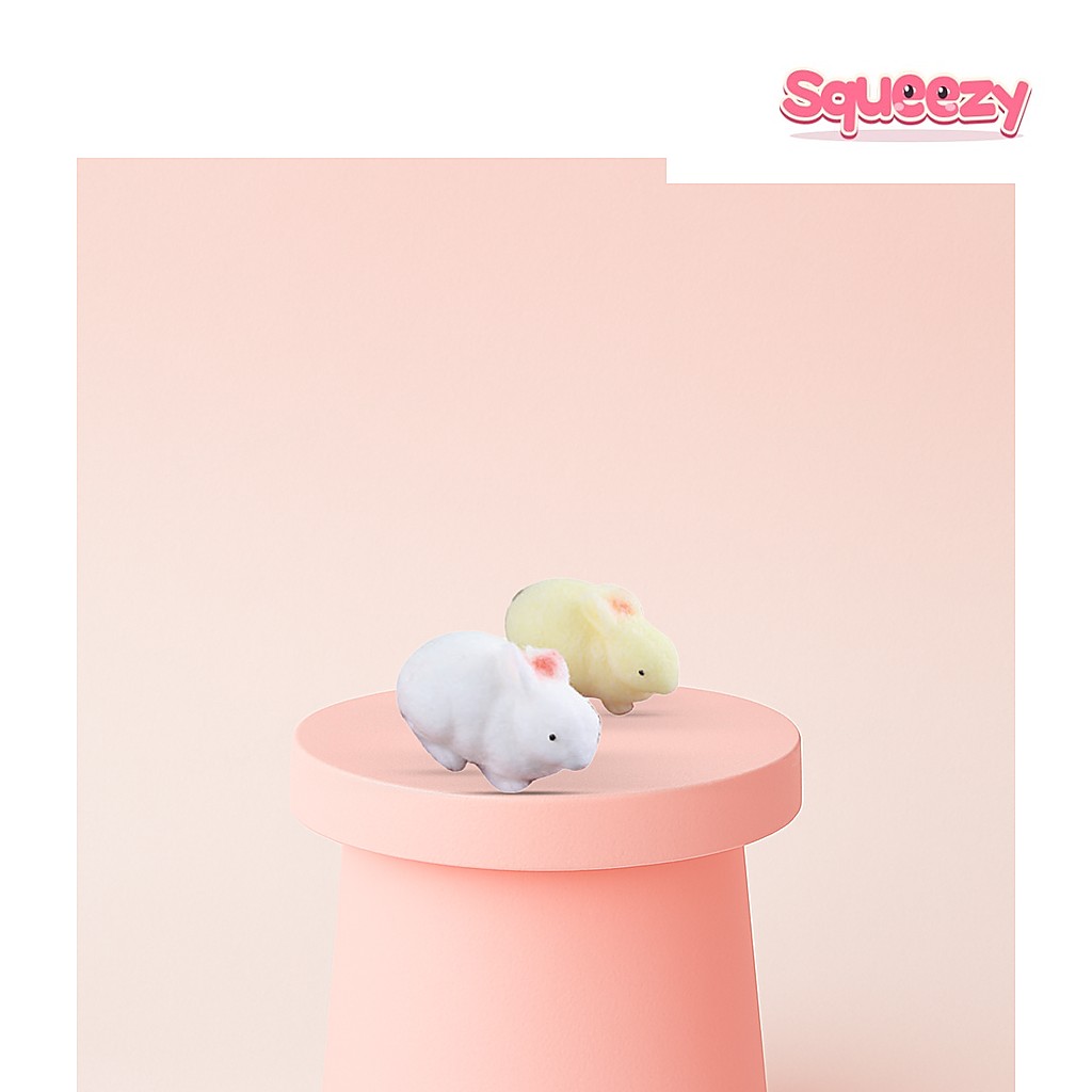 Rabbit Squishies being squeezed
