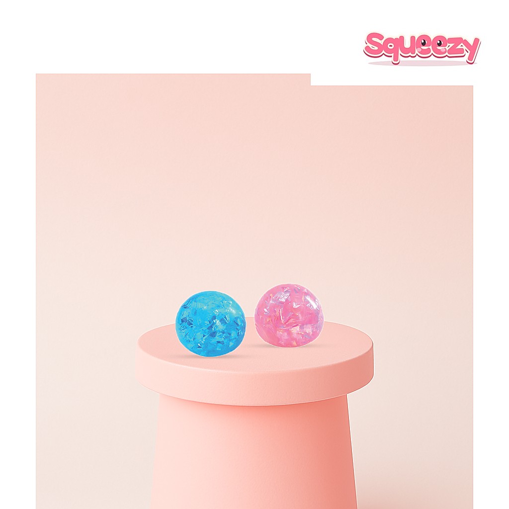 Ribbon Ball Glitter Ribbon Stress Relief Ball being squeezed