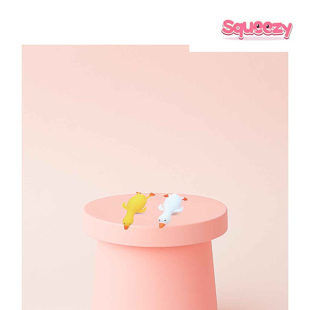 Small Size EVA Lucky Duck Soft being squeezed