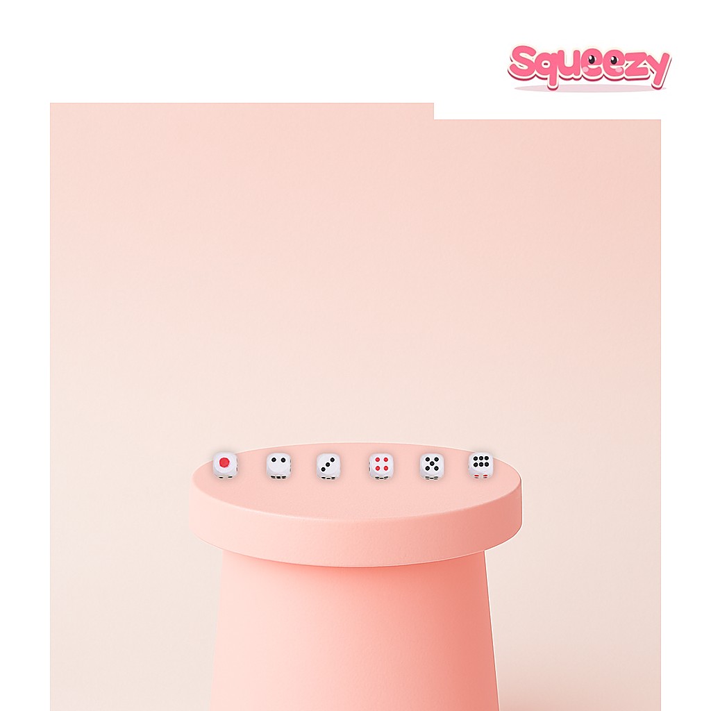 Squishy Dice Soft being squeezed