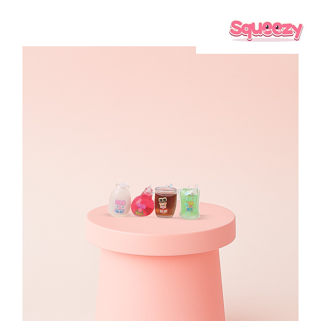 Squishy Drink Mini Bubble Tea Random being squeezed