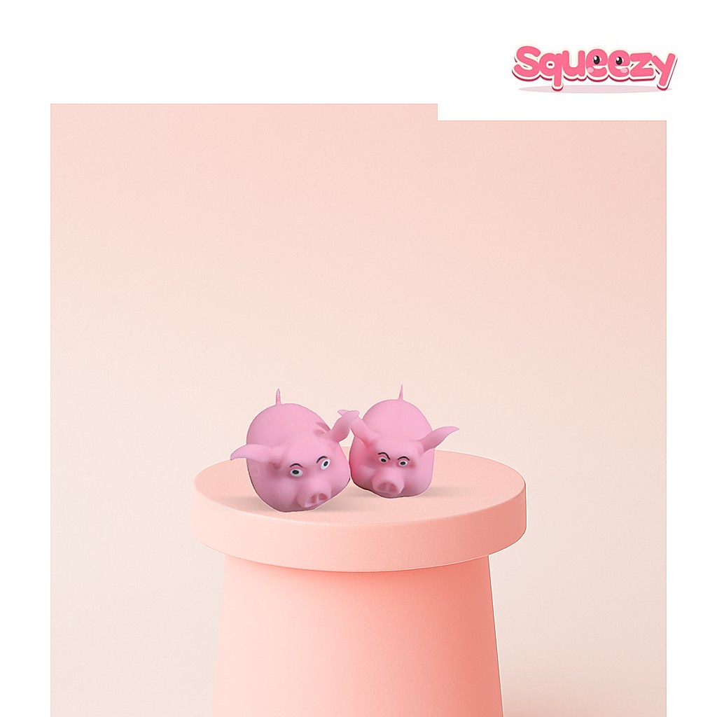 Squishy Flying Pig Soft EVA being squeezed