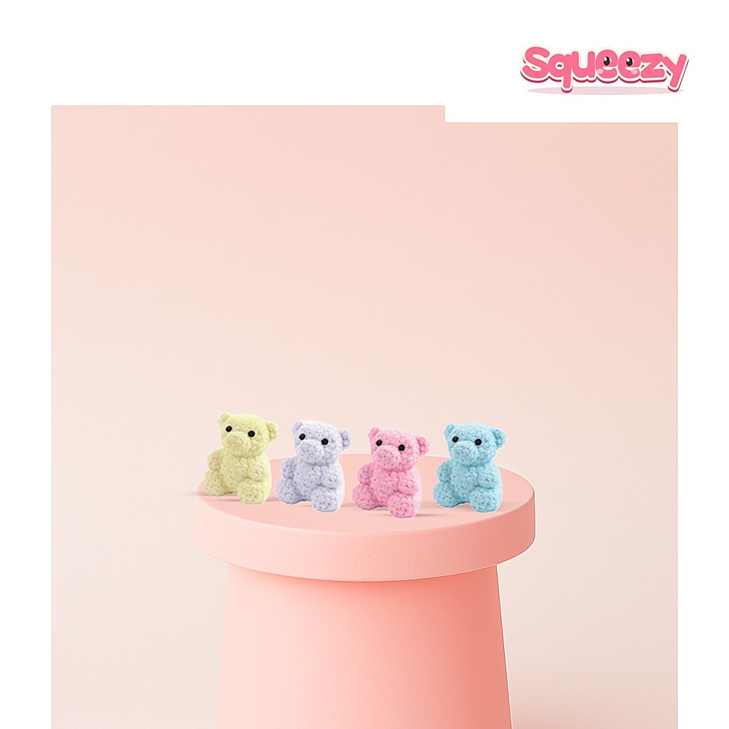 Squishy Rose Bear being squeezed