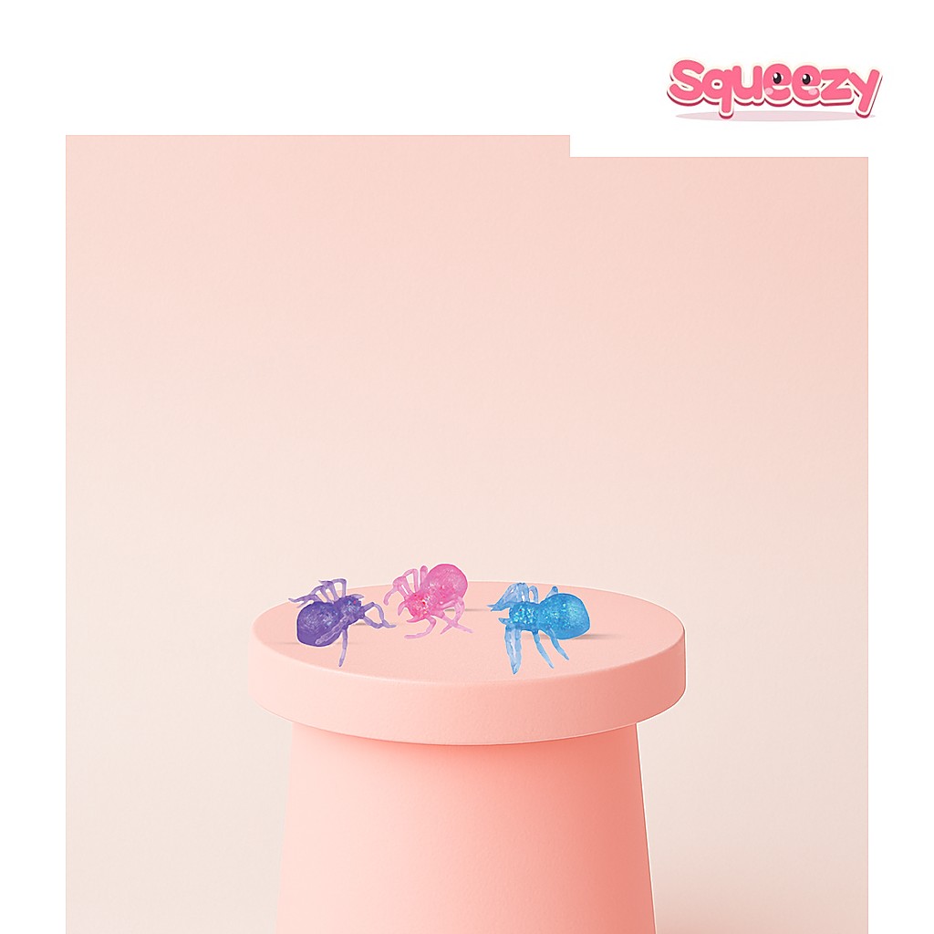 Squishy Spider with Maltose Soft being squeezed