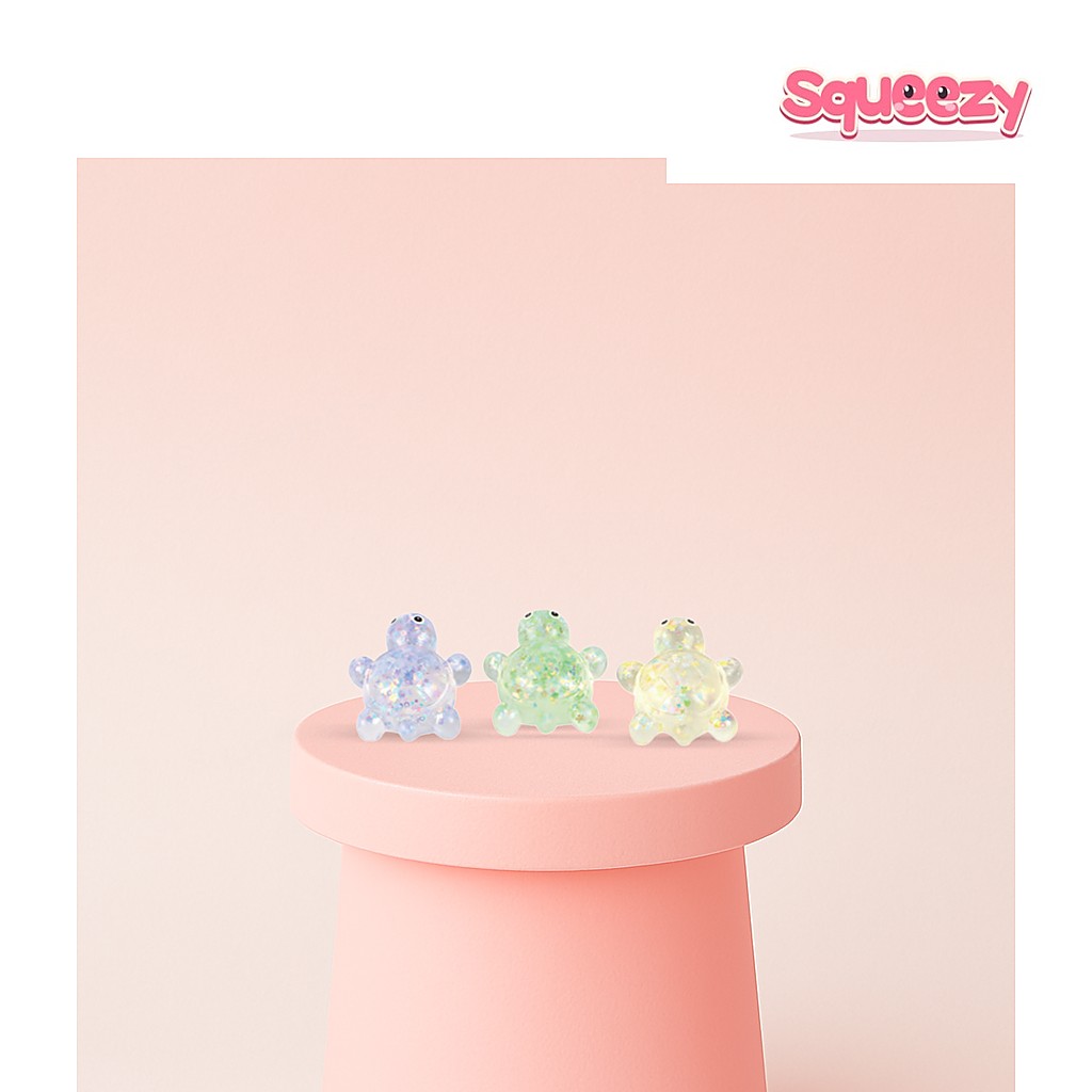 Squishy Turtle with Maltose Soft being squeezed