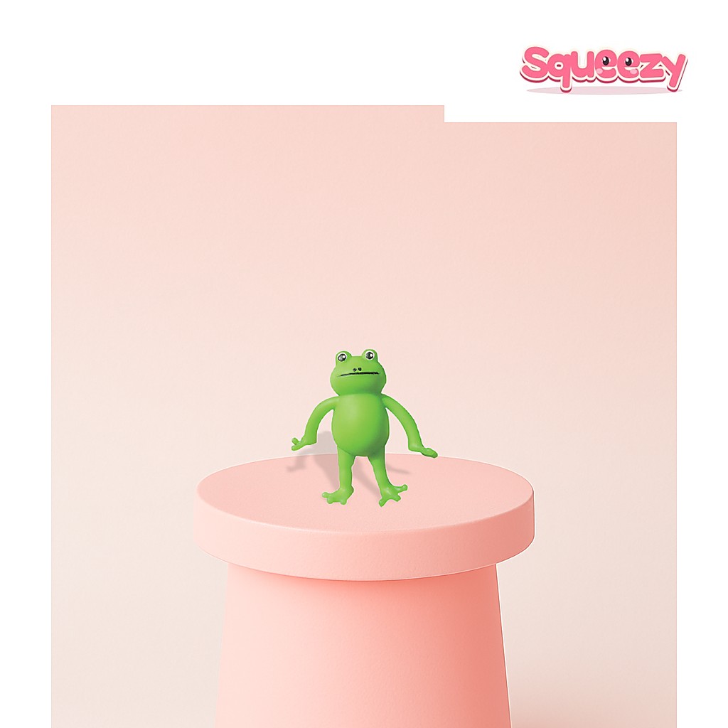 Stretchy Frog Soft Stretchable Sensory being squeezed