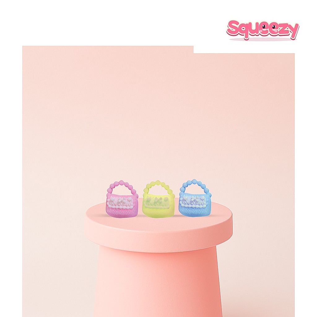 Sweet Heart Bag Squishies being squeezed