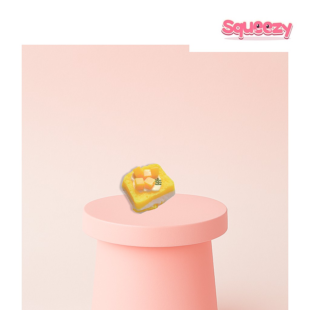 Thick Mango Toast Squishies Mango Dessert Toast being squeezed