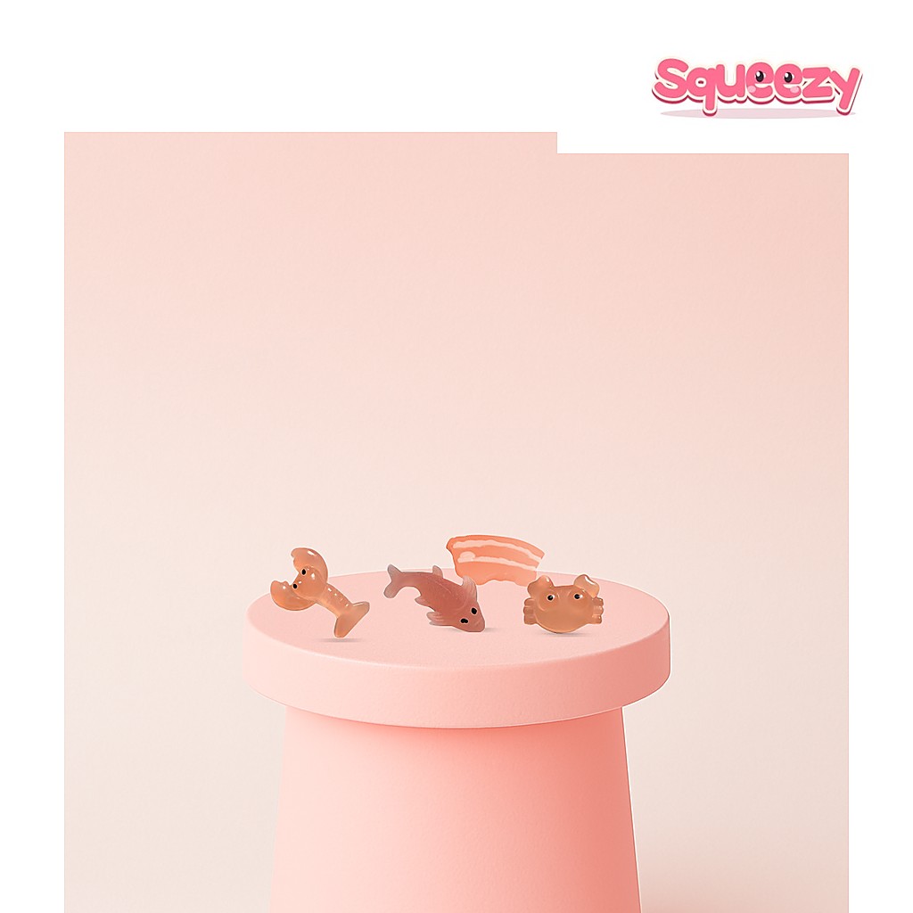 UV Color-Changing BBQ Squishies being squeezed