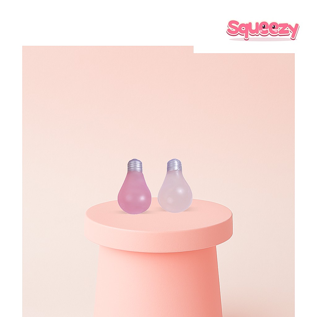 UV Color-Changing Light Bulb with Maltose Glitter Light Bulb being squeezed