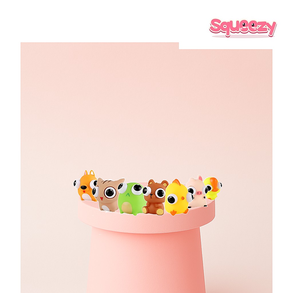 Pop Eyes Squishy being squeezed