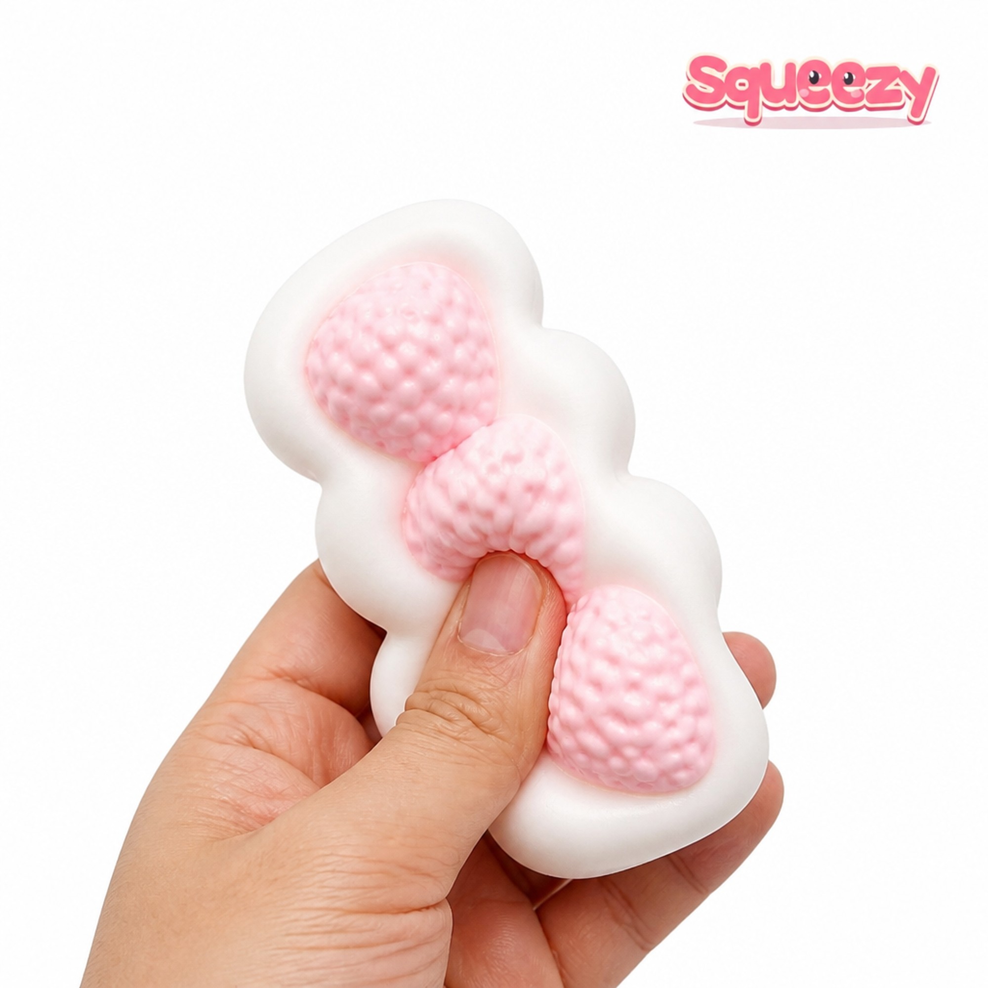 Strawberry Cream Bar being squeezed