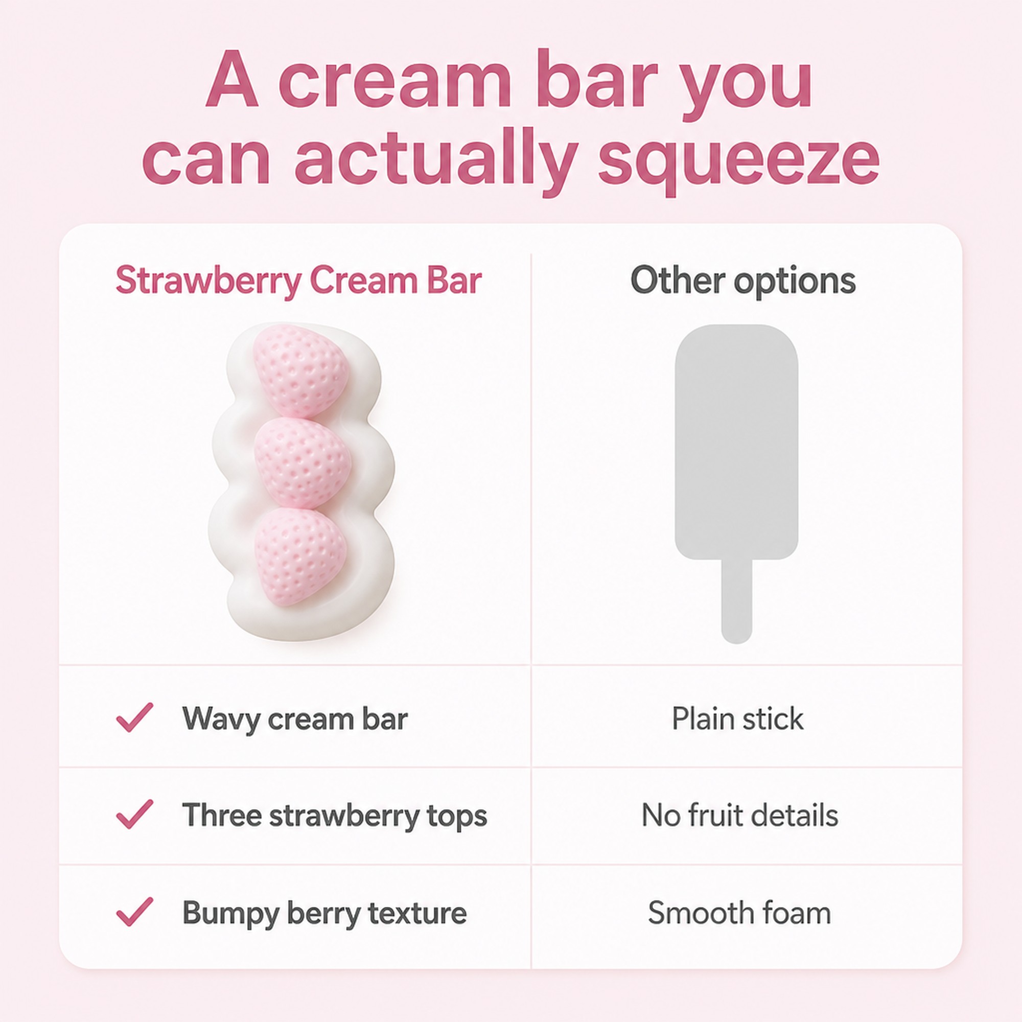 Strawberry Cream Bar compared with other options