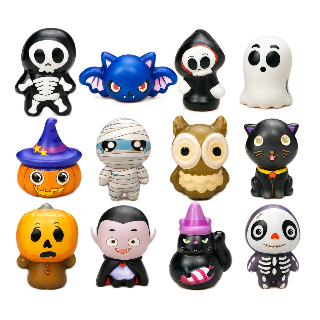 12 Pack Ghost Squishy Set Mini Halloween Squeeze Toys