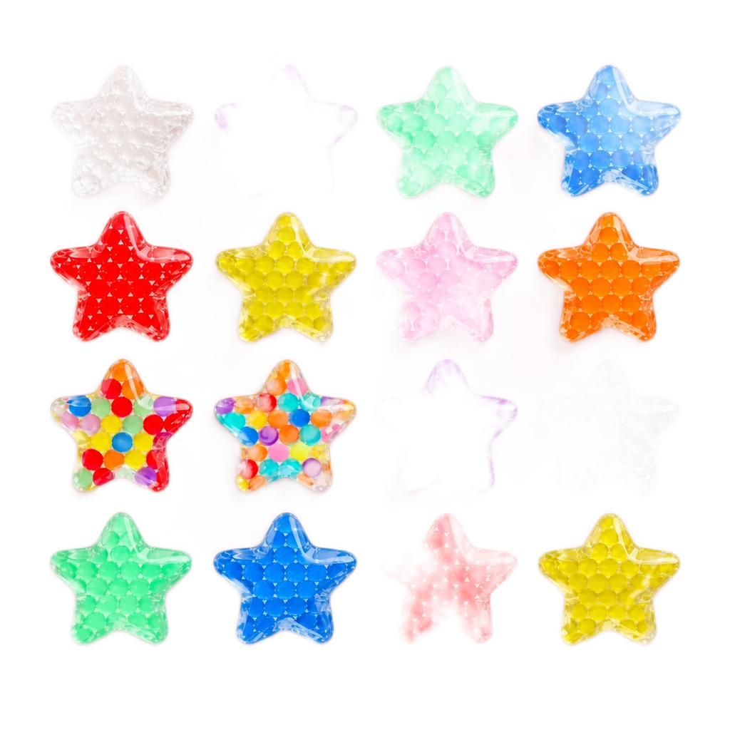 16 Pack Star Squishy Water Bead Balls - Mini Sensory Fidget Toys