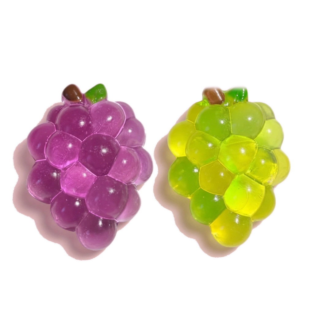 2 Pack Grape Squishy Set, Clear Jelly Fruit Squeeze Toy