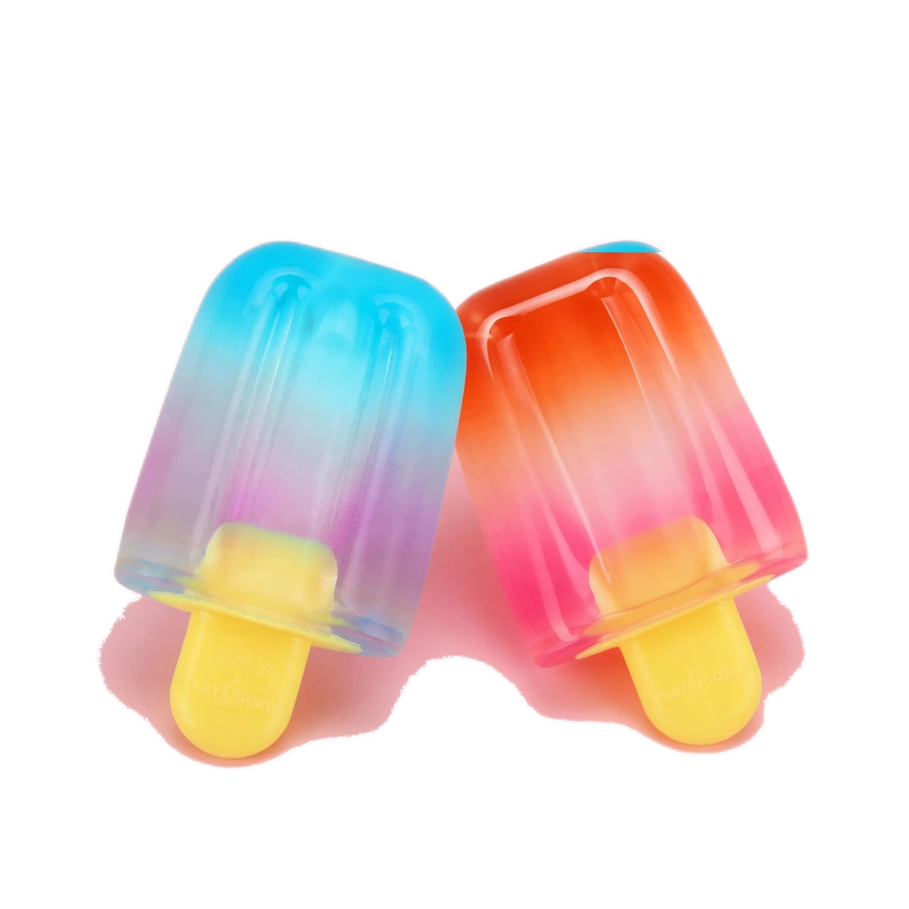 2 Pack Ice Cream Squishy Popsicles, Berry & Sunset Colors