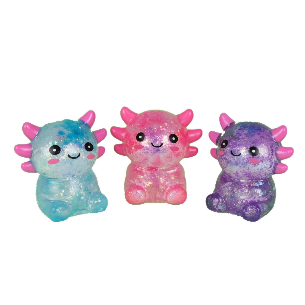 3 Pack Axolotl Squishy: Soft Squeeze Fidget Trio
