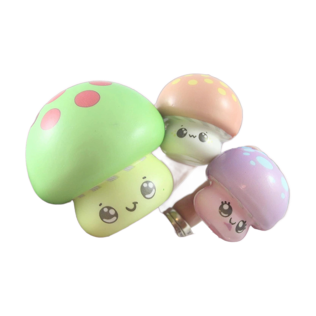 3-Pack Mushroom Squishy Family, Soft Slow-Rise Fidget Toys