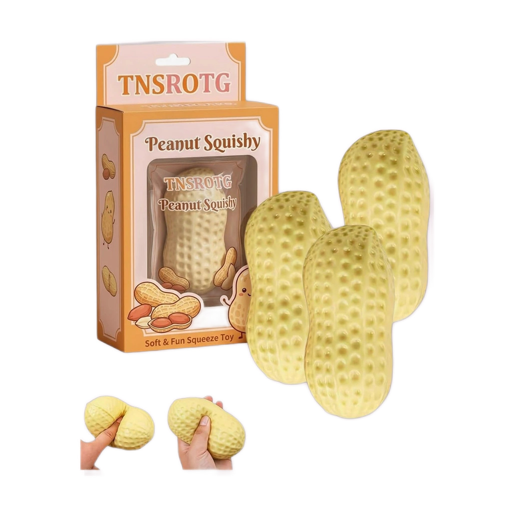 3 Piece Peanut Squishy Ball Set — Crunchy Trio to Squash