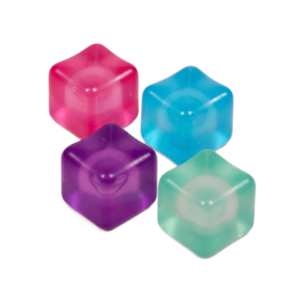 4 Pack Ice Cube Squishy Set - Colorful Slow Rising Stress Toys