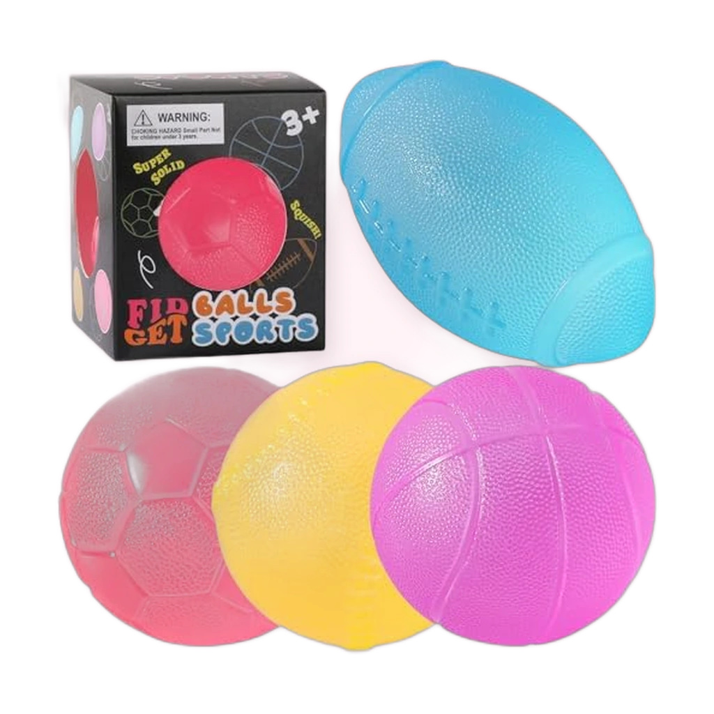 4 Pack Sugar Squishy Set, Slow-Rise Gel Stress Balls