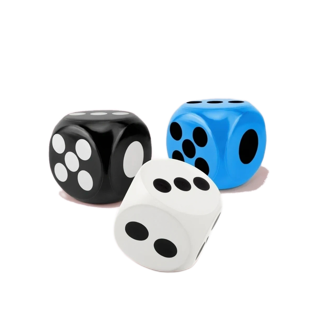 6 Inch Jumbo Dice Squishy, 3 Giant Soft Foam Dice for Game Night
