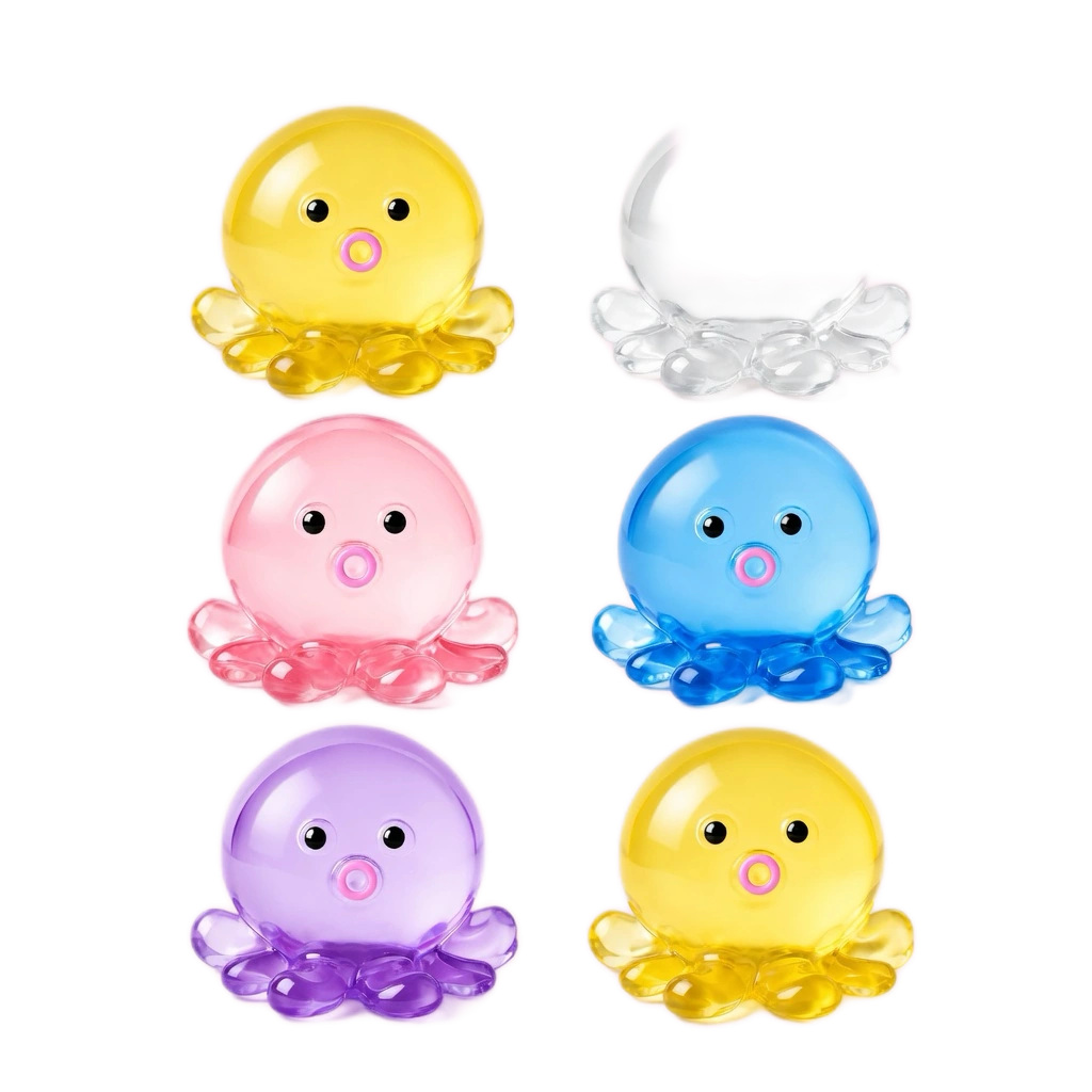 6 Pack Octopus Squishy, Jelly Squeeze Sensory Fidget Set