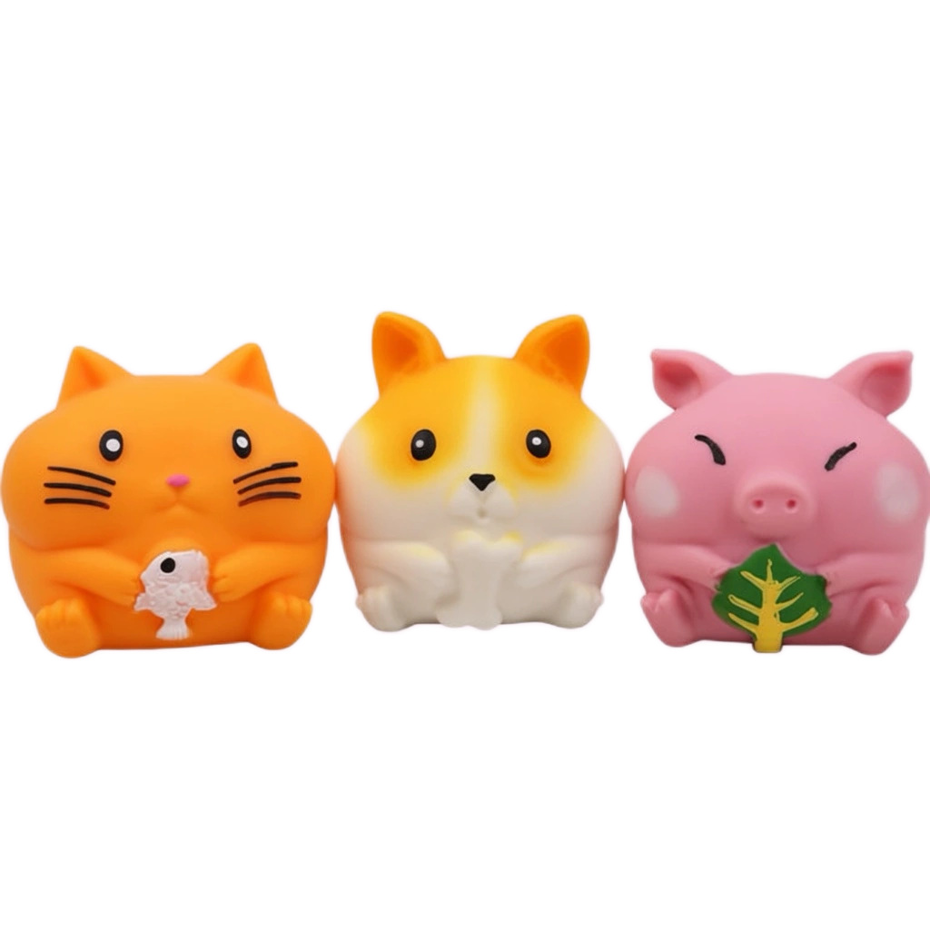 Animal Gel Ball Squishy 3 Pack - Cat Corgi & Piggy Toys