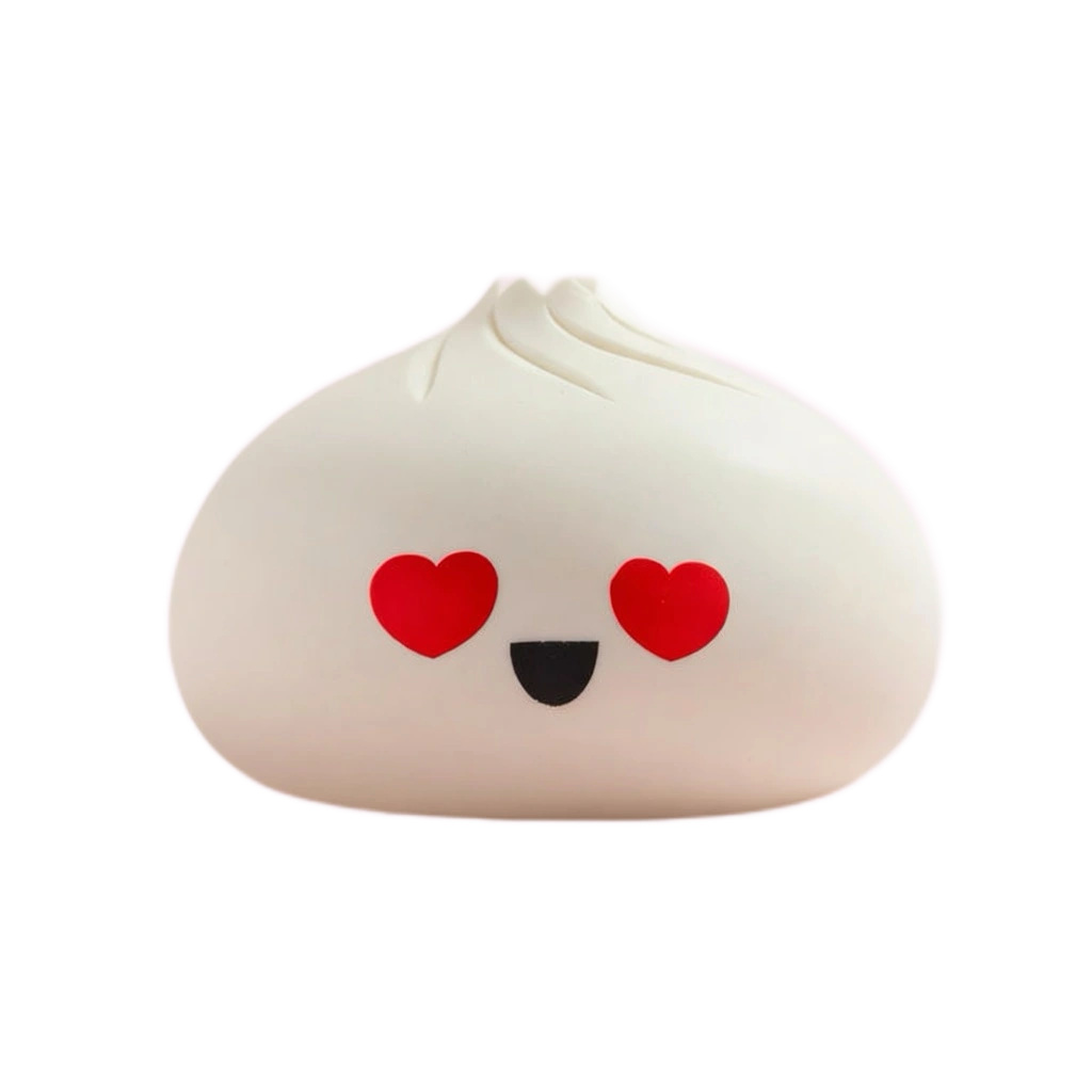 Bao Bun Heart Squishy with Cute Heart Eyes, Slow Rising