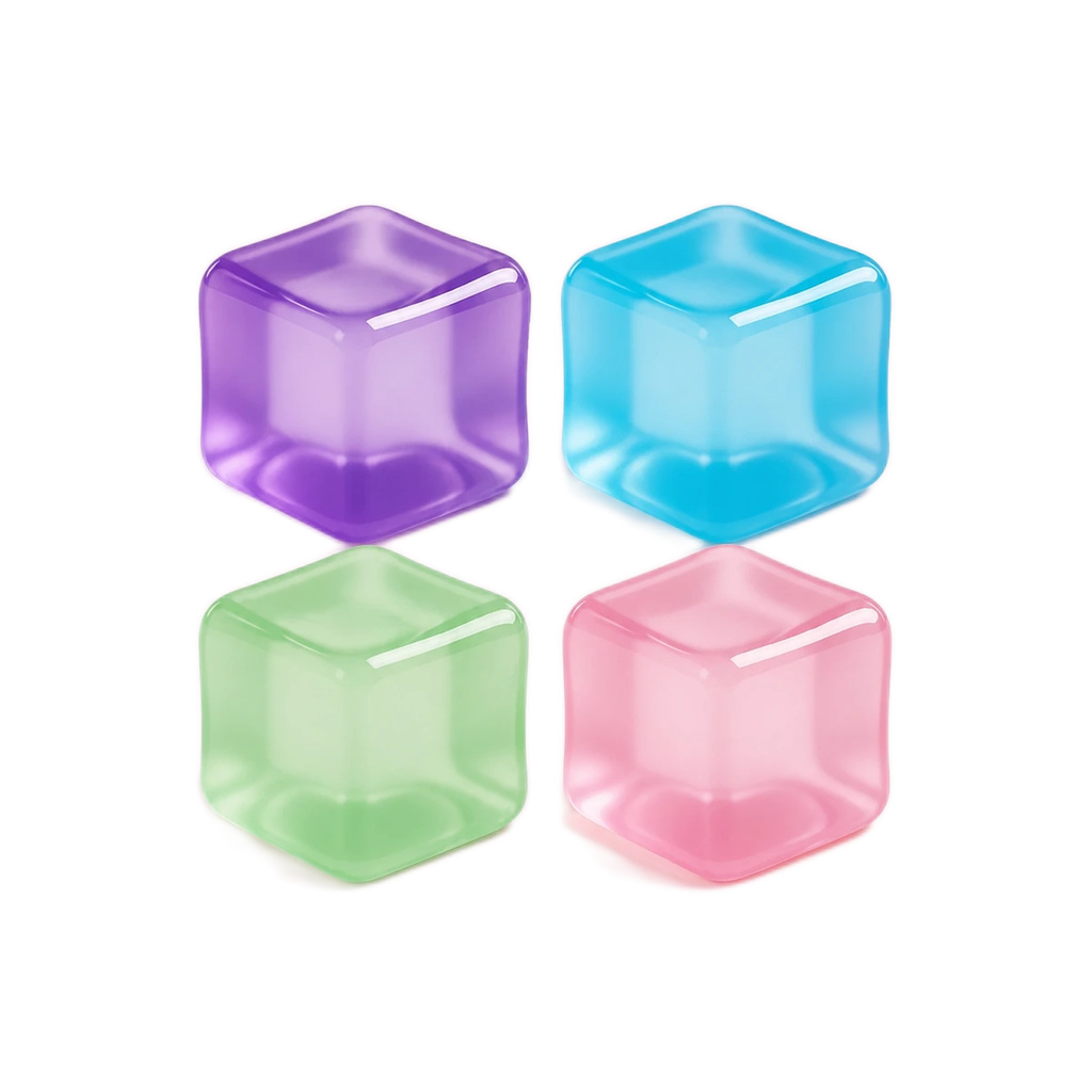 Big Ice Cube Squishy 4 Pack - Jelly Slow Rising Stress Toys