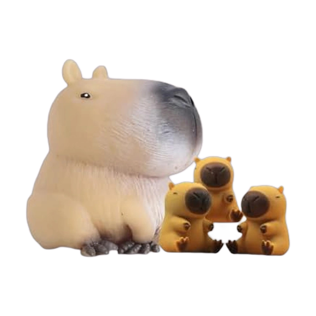 Capybara Squishy Family Pack Big and Mini Soft Squeeze Toys