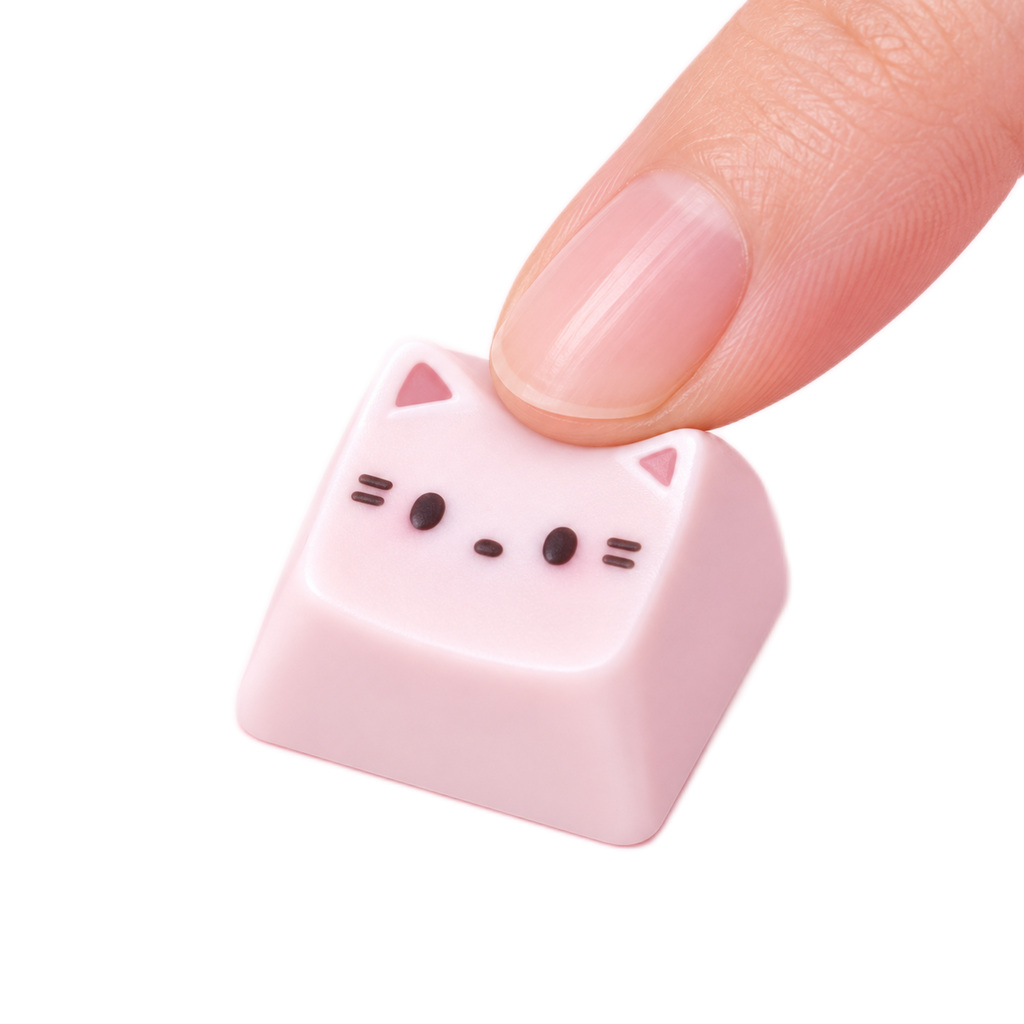 Pink Cat Mechanical Keycap