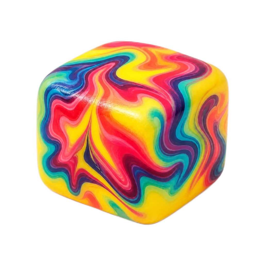 Cheese Block Squishy — Slow-Rising Marble Swirl Squishy Cube Stress Toy—random 1 pcs