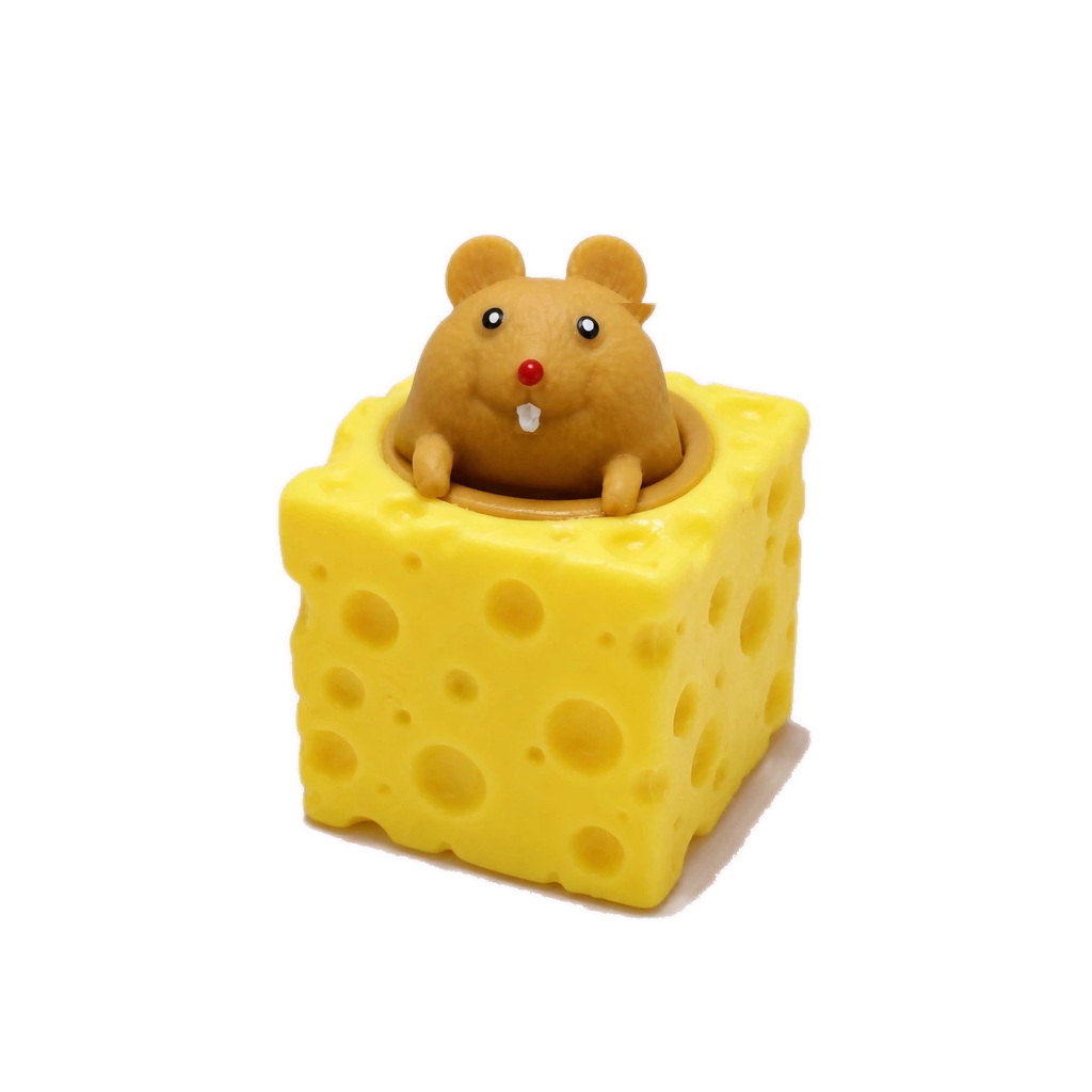 Cheese Mouse Cup Squishy — Pop-Up Mouse Squeeze Stress Toy