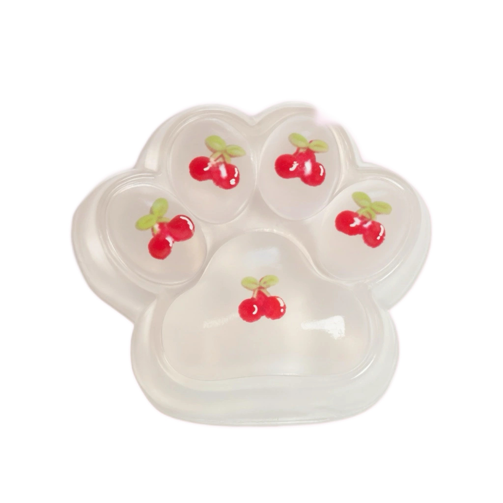 Cherry Cat Squishy Paw, Clear Jumbo Slow Rising Jelly Toy