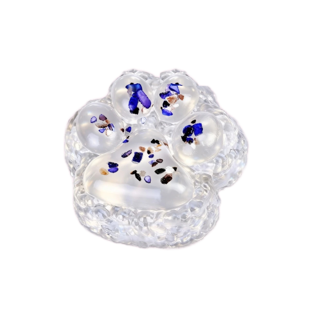 Clear Confetti Cat Squishy Paw, Jumbo Slow Rising Jelly Toy