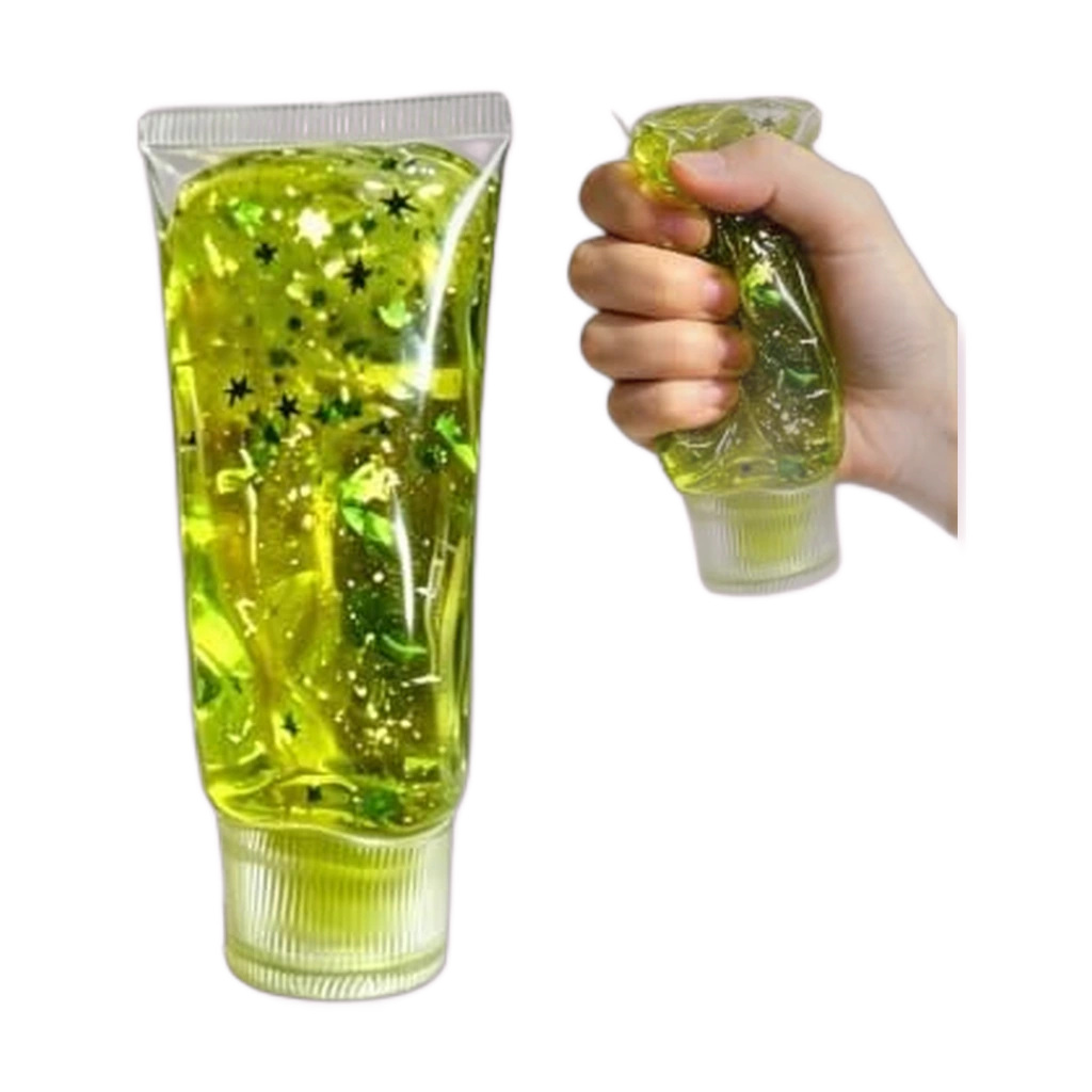 Clear Toothpaste Squishy, Jelly Squeeze with Clover Charm