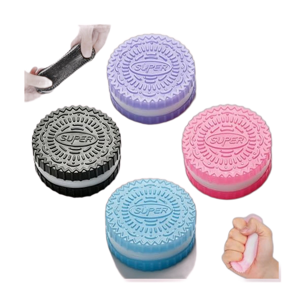 Cookie Mochi Squishy 4 Pack, Soft Squeeze Stress Toy
